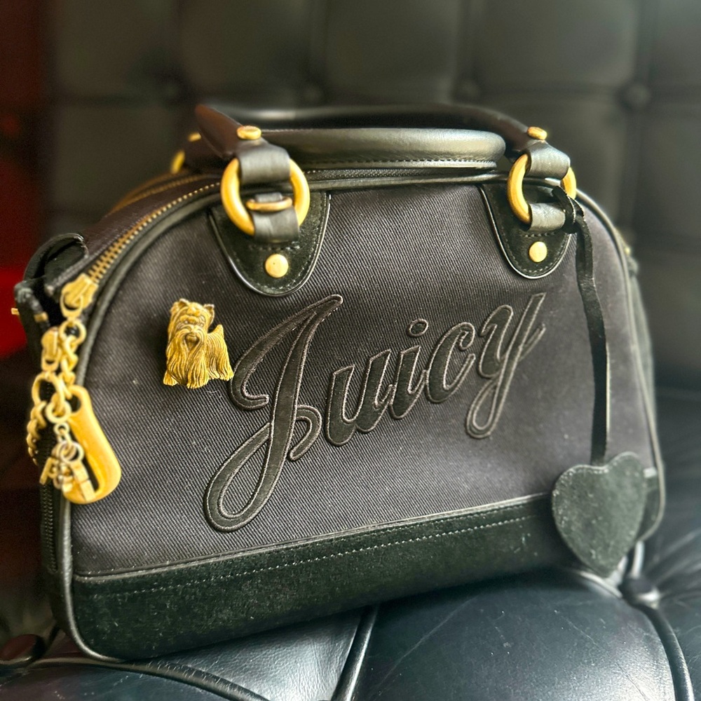 Juicy Couture Black and Gold Handbag PET CARRIER